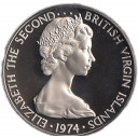 ISOLE VERGINI BRITANNICHE 50 Cents 1974 Fondo Specchio